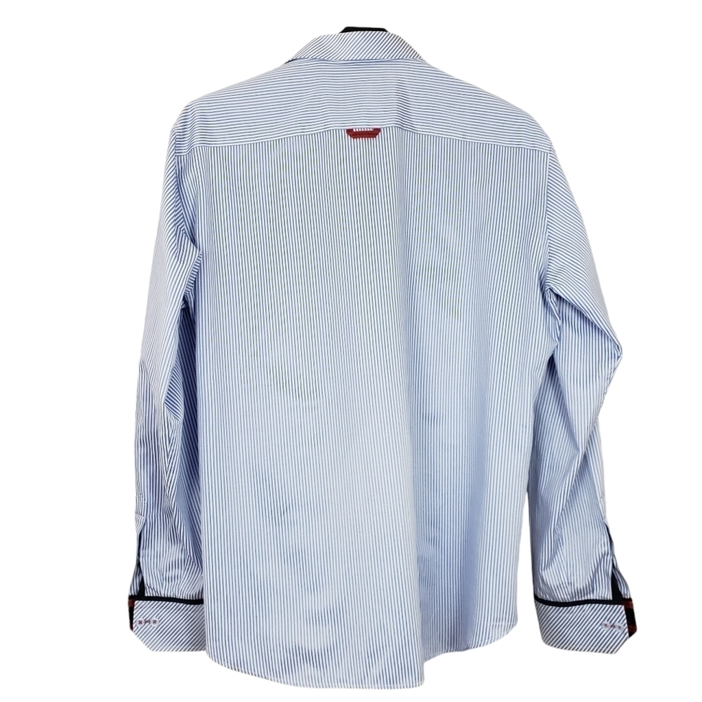 Sloane 044 Long-Sleeve Stripe Dress Shirt Size 3XL - Picture 4 of 13